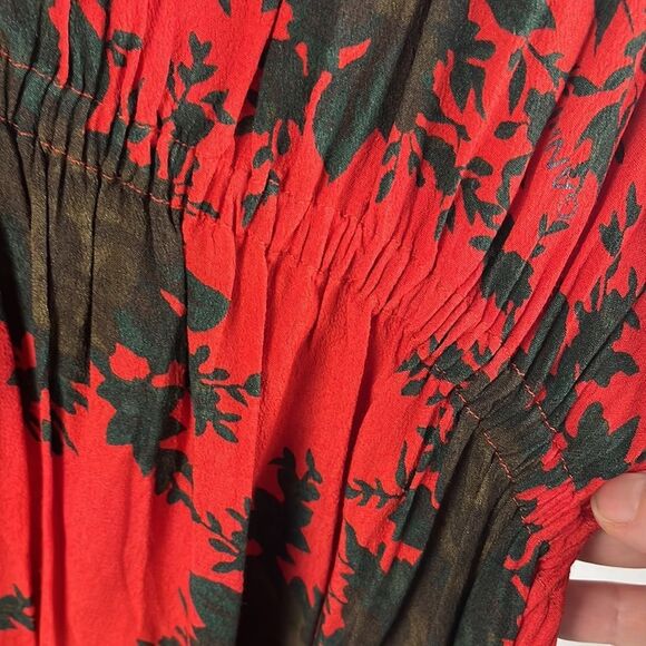 Ganni Red and Black Floral Dress - Picture 10 of 14